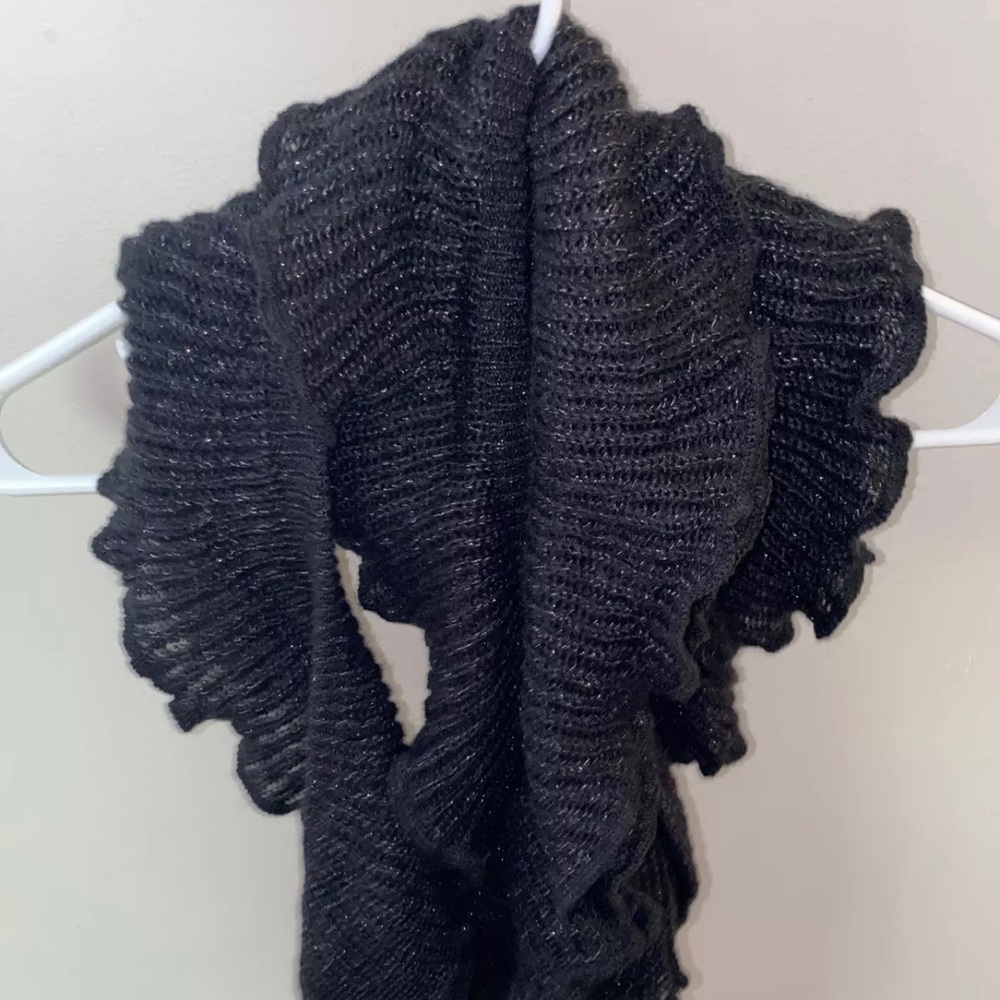 Women’s Black Scarf with Glitter Accents